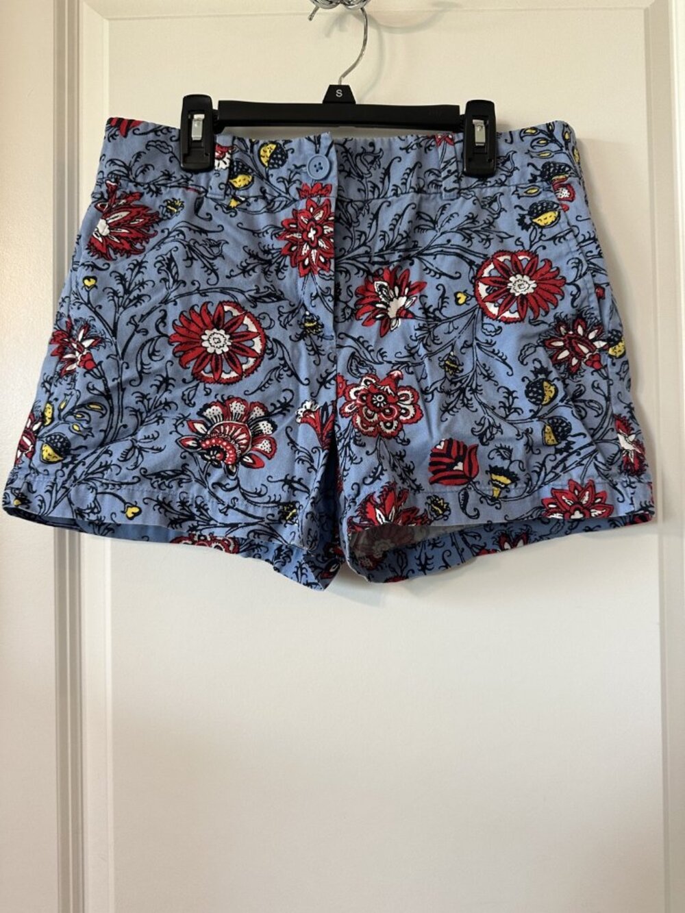 LOFT Outlet Floral 4 Inch Shorts Size 4 Blue Red
